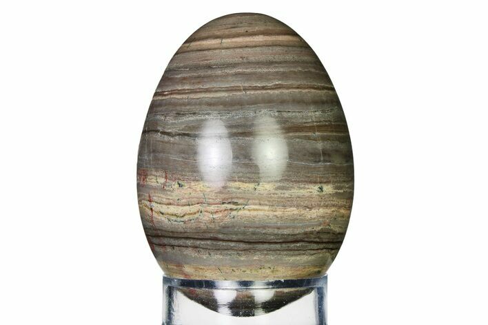 Polished Banded Silverfox Marble Egg - Arizona #322447